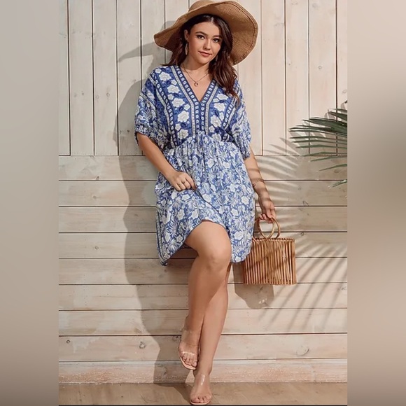 Unity Plus Floral Print Dress 1XL - Picture 1 of 10